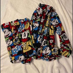 Disney Mickey & Minnie fleece pajama set  Ladies size Medium (8-10)